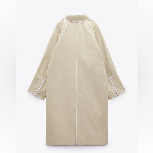 Zara OVERSIZED CONTRAST COAT. Beige. Sizes XS, S. New with Tags. - Picture 8 of 11